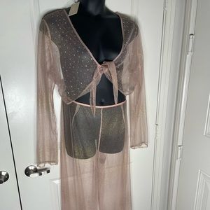 Sheer glitter cover up set